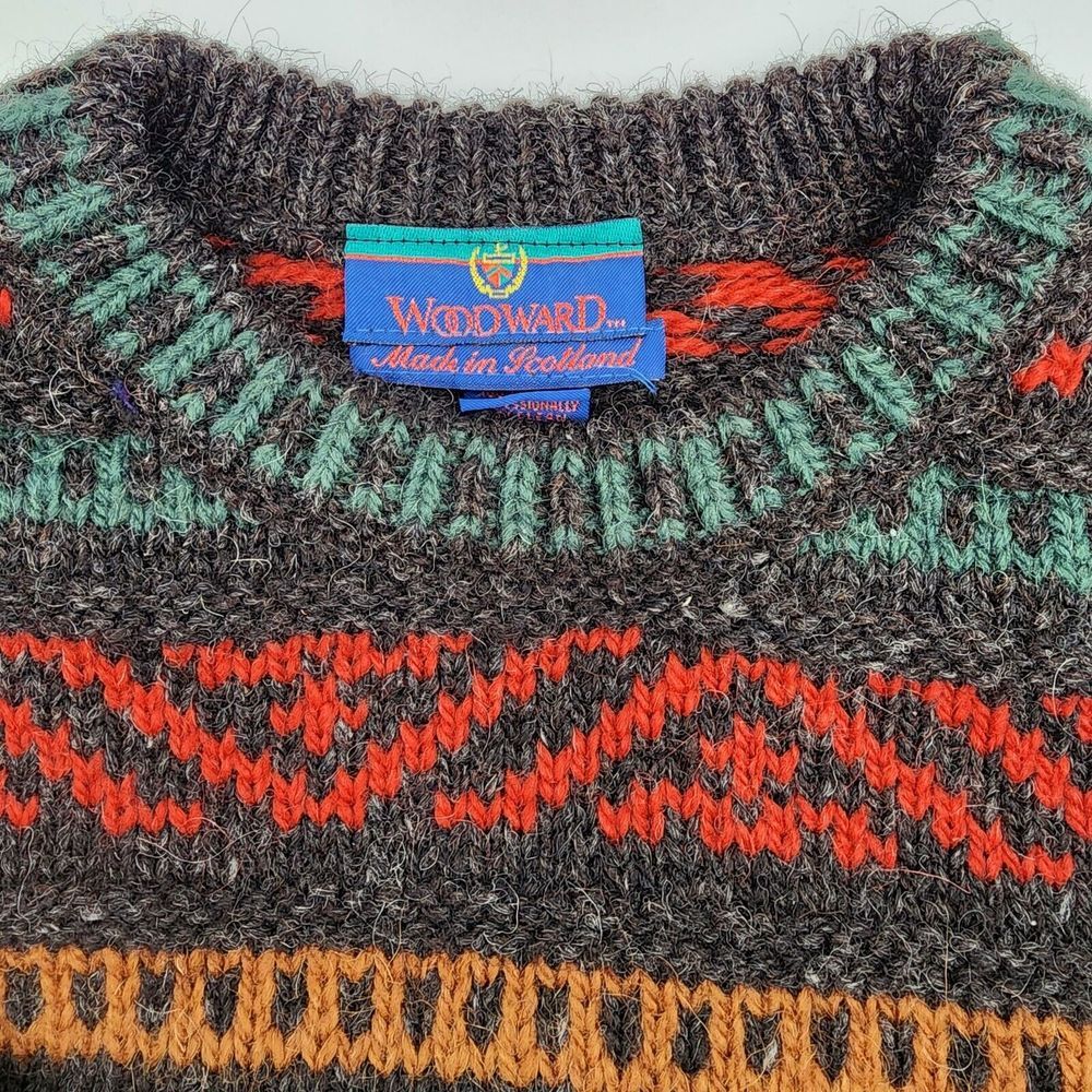 Vintage Woodward Mens Multicolor 100% Wool Pullover Sweater Size X-Large - Picture 4 of 9